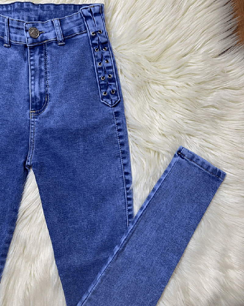 Light Blue Braided Jeans