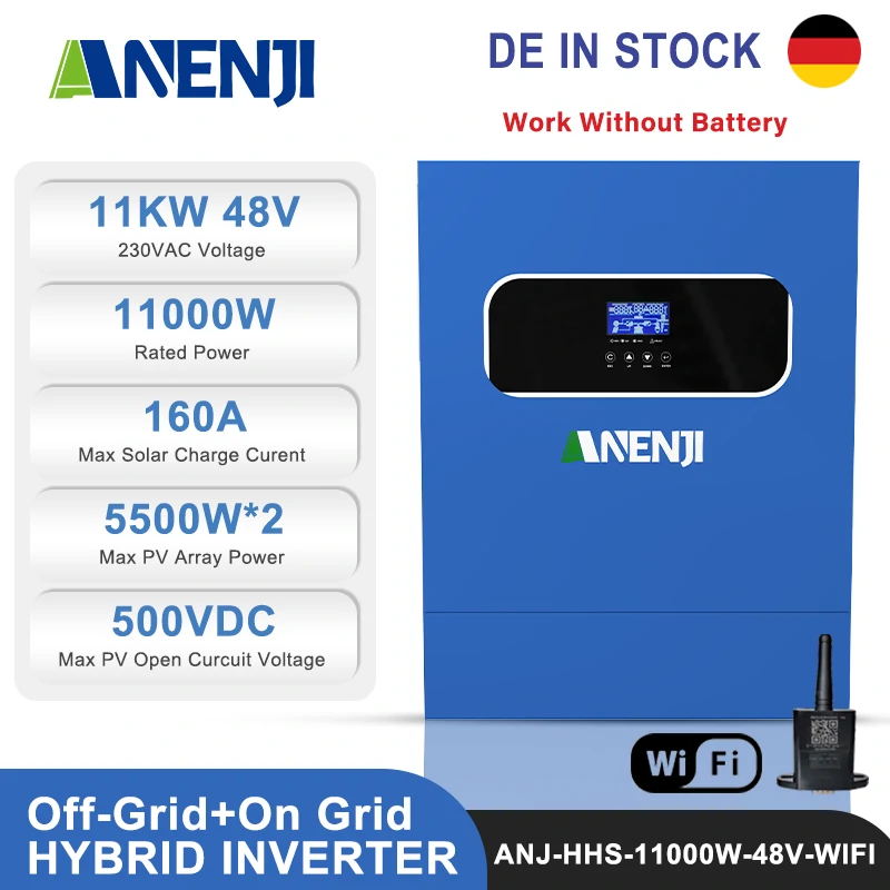 11KW48VHybridSolarInverterPureSineWaveOff-Grid+On-Grid2*MPPTwithWIFI