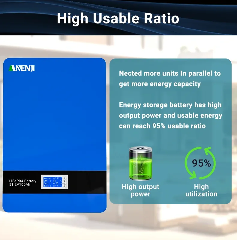 ANENJI 51.2V 100Ah Powerwall LiFePO4 Wall-Mounted Battery Pack 48V 5Kwh for Solar Off/On Grid Built-in BMS 6000+ Cycles -ANENJI