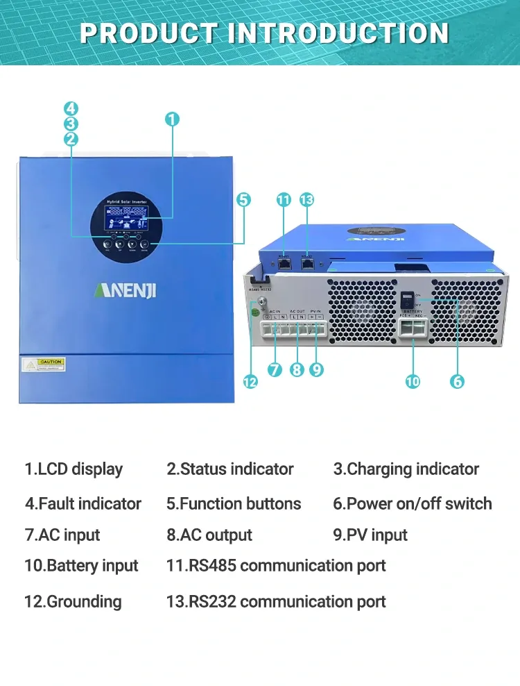 2000W 12V hybrid Solar Inverter MPPT Pure sine wave inverter with WIFI