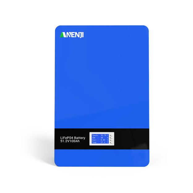 ANENJI 51.2V 100Ah Powerwall LiFePO4 Wall-Mounted Battery Pack 48V 5Kwh for Solar Off/On Grid Built-in BMS 6000+ Cycles -ANENJI