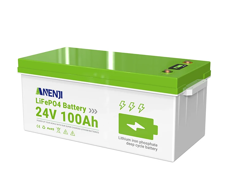 Anenji 24V 100AH LiFePO4 Battery Deep Cycles Lithium Iron Phosphate Battery-ANENJI