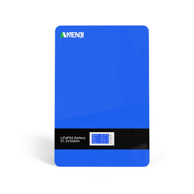 Anenji 51.2V 200Ah LiFePO4 Wall-Mounted Battery Pack 48V 10Kwh Built-in BMS 6000+ Cycles-ANENJI