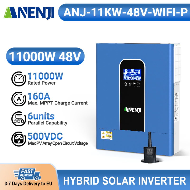 11KW 48V Hybrid Solar Inverter Pure Sine Wave Off-Grid+On-Grid 2*MPPT with WIFI Parallel Function for 6 unit Max