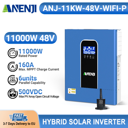 11KW 48V Hybrid Solar Inverter Pure Sine Wave Off-Grid+On-Grid 2*MPPT with WIFI Parallel Function for 6 unit Max