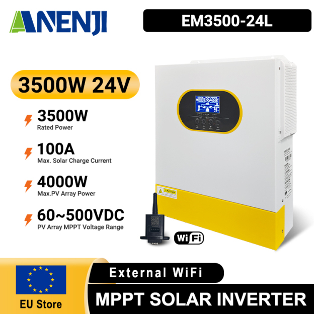 Anenji 3.5KW 48V Hybrid Solar Inverter On grid Off grid Inverter with External WiFi-ANENJI