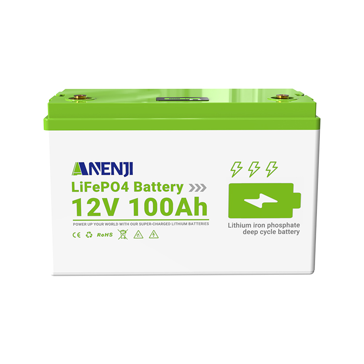 Anenji 12V 100AH LiFePO4 Battery 1.28Kwh 6000+ deep cycles Built