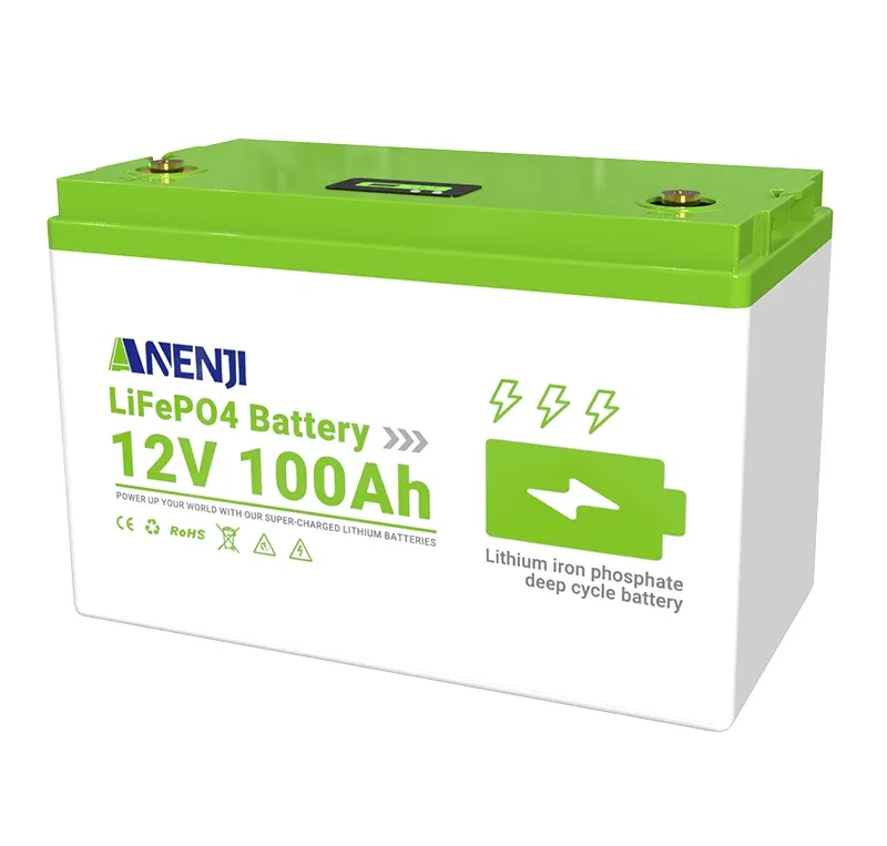 Anenji 12V 100AH LiFePO4 Battery 1.28Kwh 6000+ deep cycles Built-in BMS-ANENJI