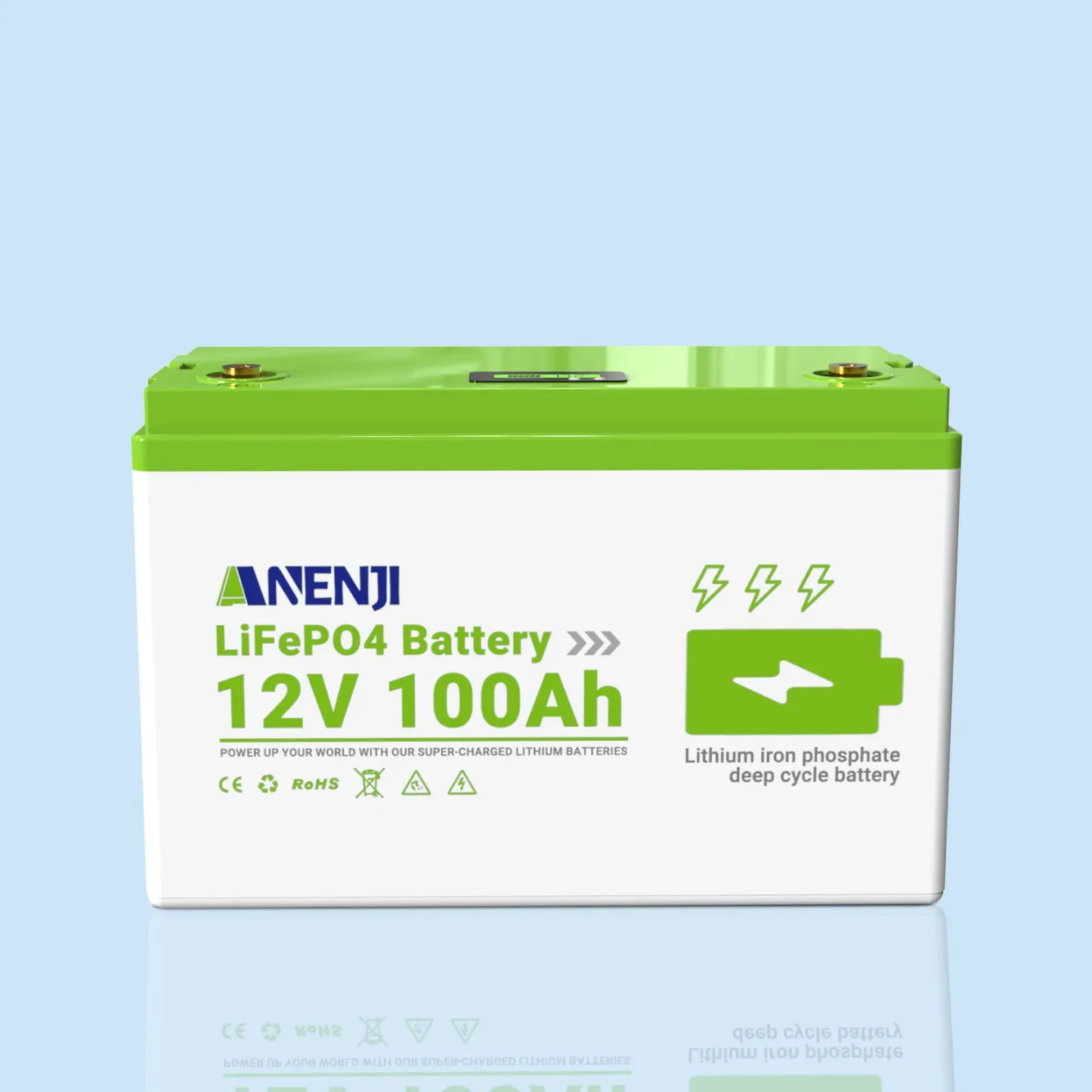 ANENJI 12V 100AH LiFePO4 Battery Deep Cycles Lithium Iron Phosphate Battery
