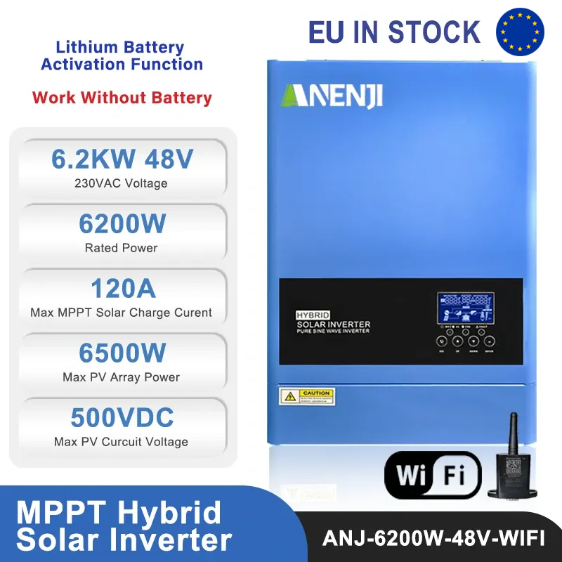 ANENJI 6200W 48V Hybrid Solar Inverter On Grid Off Grid With WIFI
