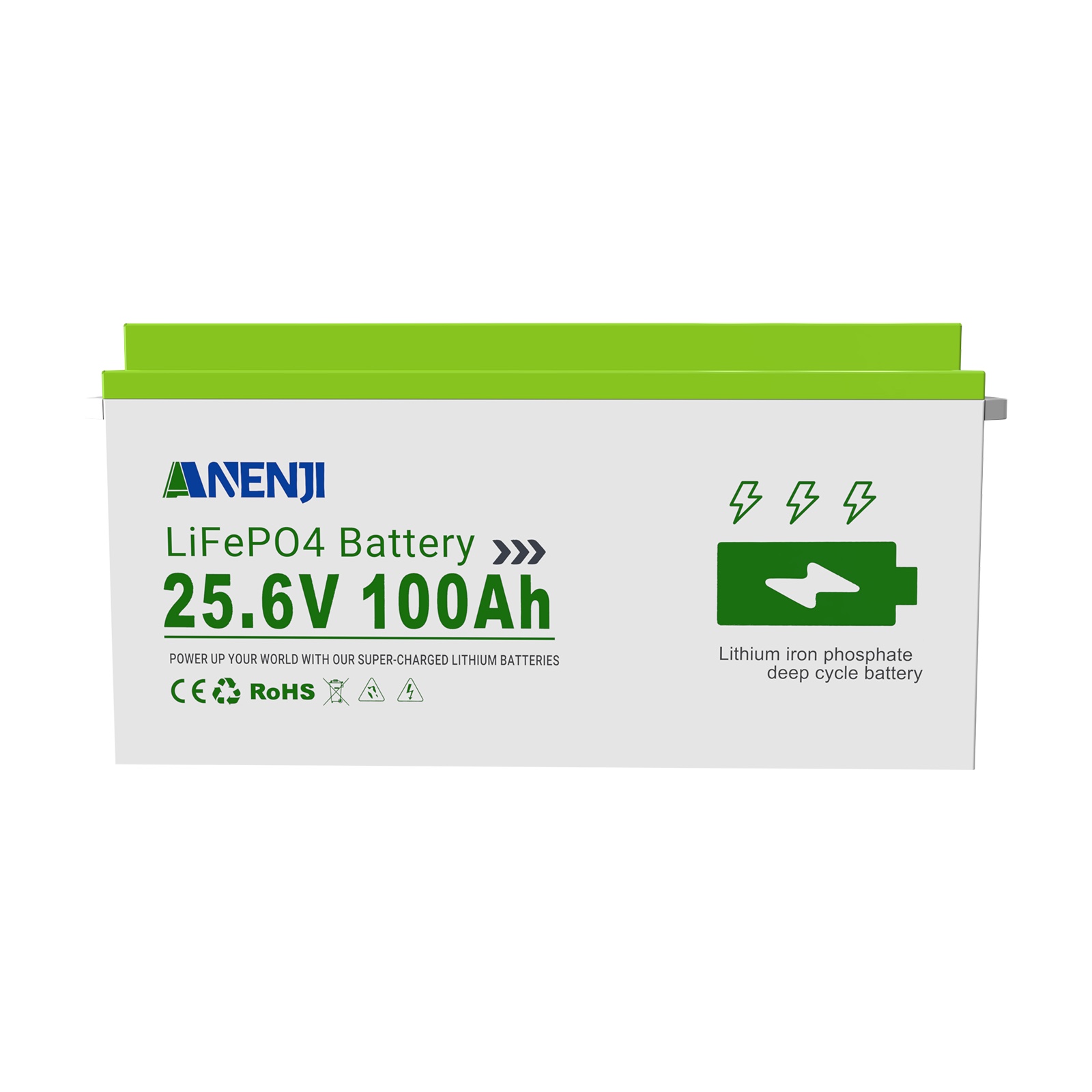 Anenji 25.6V 100AH LiFePO4 Battery