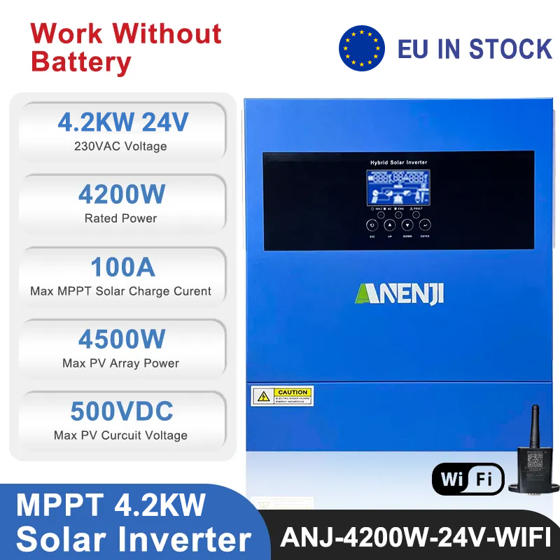 ANENJI 4200W 24V Hybrid Solar Inverter On grid Off grid with WIFI