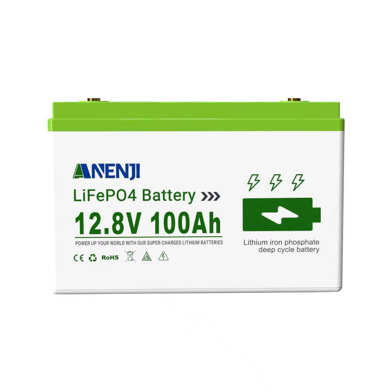 Anenji 12.8V 100AH LiFePO4 Battery
