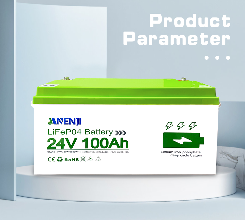 Anenji 24V 100AH LiFePO4 Battery Deep Cycles Lithium Iron Phosphate Battery-ANENJI