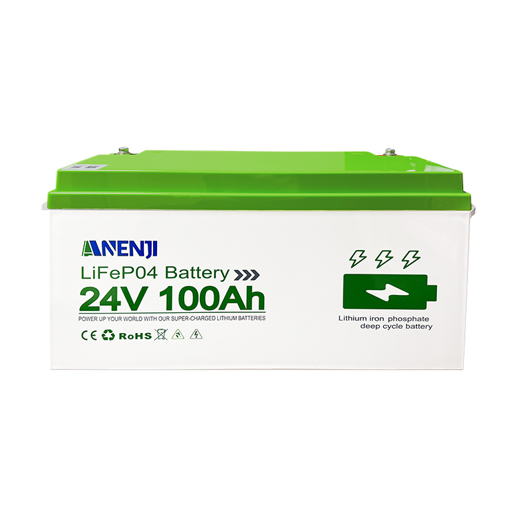 Anenji 24V 100AH LiFePO4 Battery Deep Cycles Lithium Iron Phosphate Battery-ANENJI