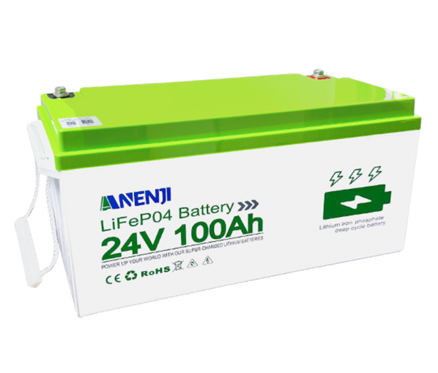 Anenji 24V 100AH LiFePO4 Battery Deep Cycles Lithium Iron Phosphate Battery-ANENJI