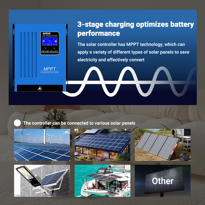 Anenji 100A MPPT Solar Charge Controlller 12V 24V 48V Auto Battery-ANENJI
