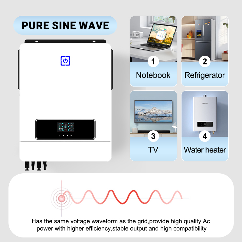 Anenji 10.2KW 48V Hybrid Solar Inverter Pure Sine Wave Off-Grid+On-Grid 2*MPPT with WIFI