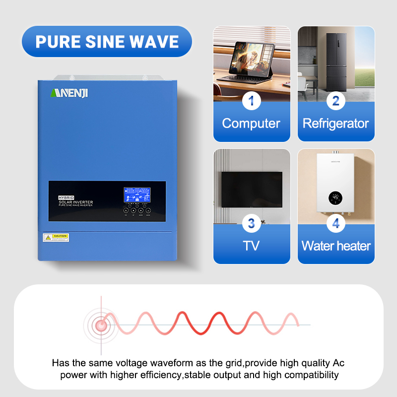 Anenji 6.2KW 48V Hybrid Solar Inverter On grid Off grid Inverter with WIFI