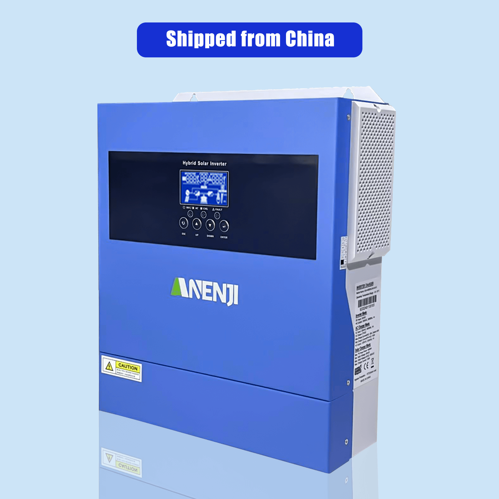 ANENJI 4KW 24V MPPT Hybrid Solar Inverter Pure Sine Wave Off-Grid with WIFI
