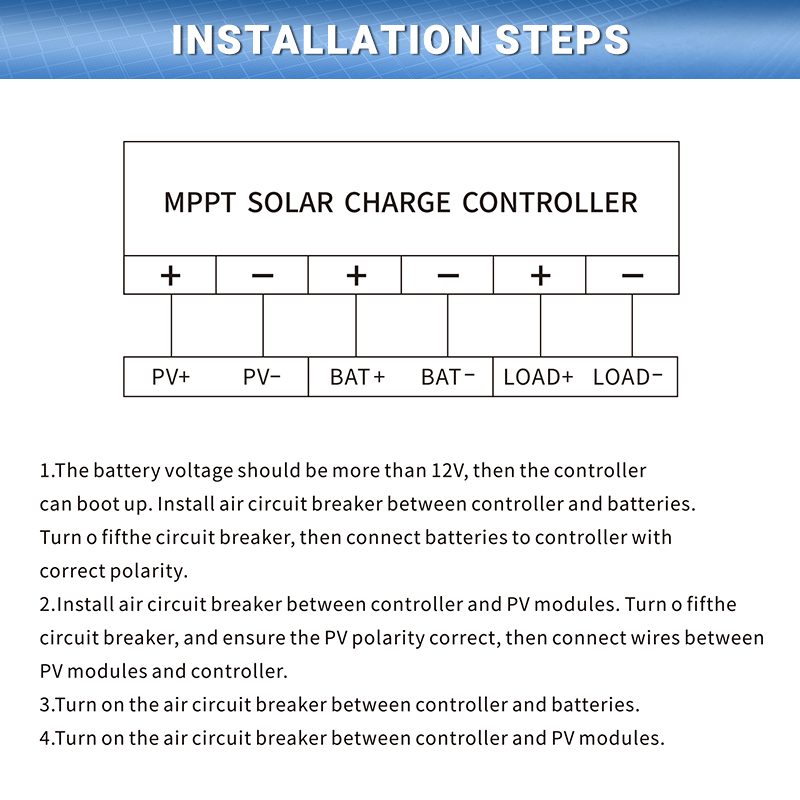 ANENJI, MPPT charge controller 60A, supports 12V 24V 24V 36V 48V, auto voltage detection, battery overcharge protection, plug-in, 180 Voc input, LCD display-ANENJI