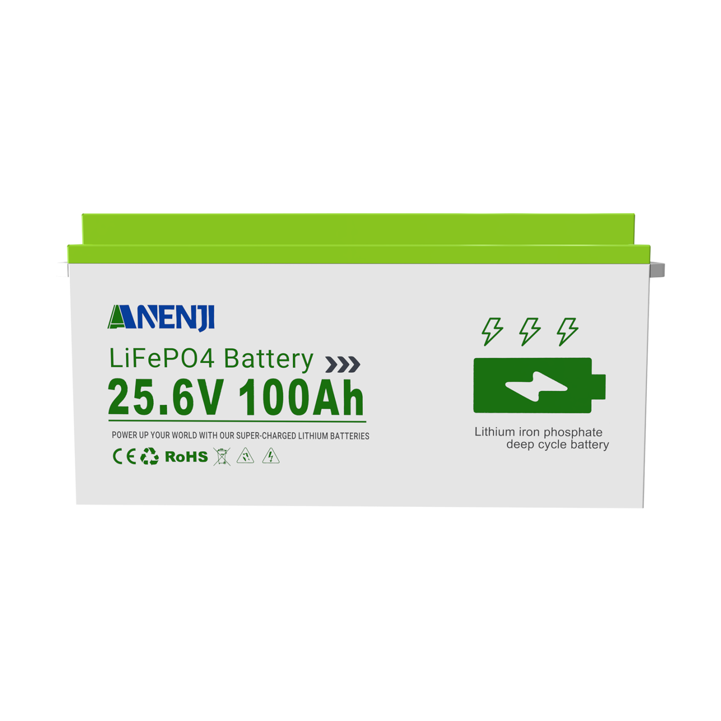 Anenji 24V 100AH LiFePO4 Battery Deep Cycles Lithium Iron Phosphate Battery -Anenji Official Store