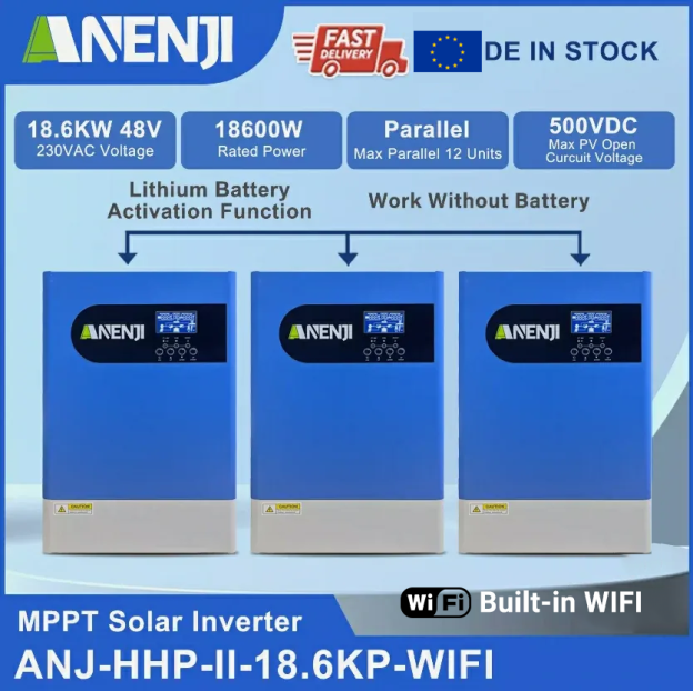 18.6kW 48V MPPT Hybrid Solar Inverter Off-Grid 3-phase Inverter with WIFI Parallel Function for 12unit Max-ANENJI
