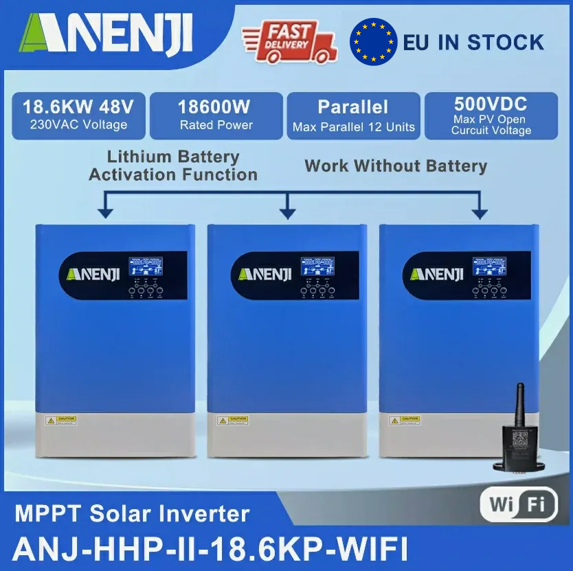 18.6kW 48V MPPT Hybrid Solar Inverter Off-Grid 3-phase Inverter with WIFI Parallel Function for 12unit Max