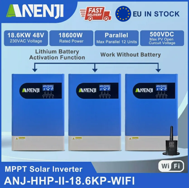18.6kW 48V MPPT Hybrid Solar Inverter Off-Grid 3-phase Inverter with WIFI Parallel Function for 12unit Max