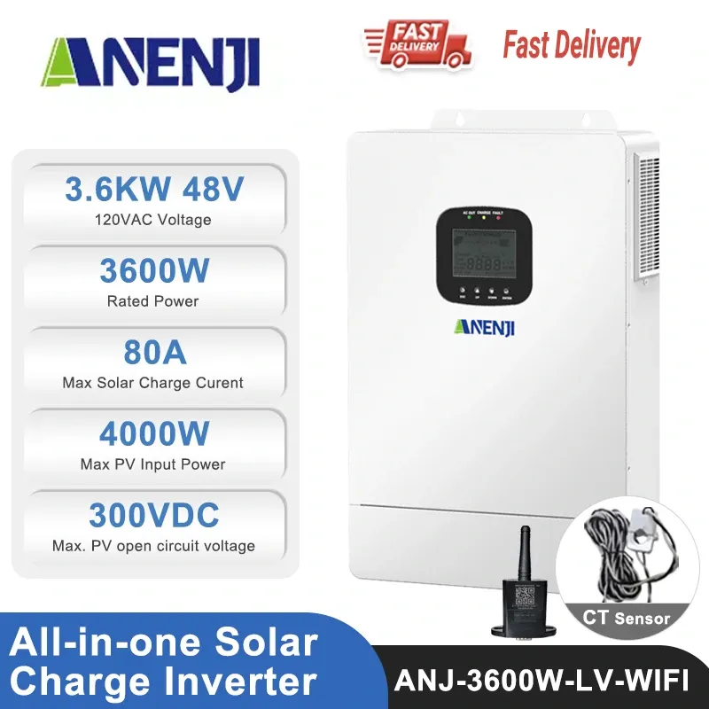 3600W 48V All in One Solar Charge Inverter with WiFi CT Optional Paral