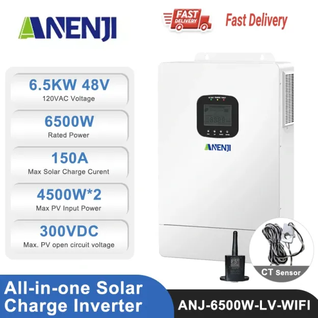 6500W 48V All in One Solar Charge Inverter with WiFi CT Optional Parallel Function