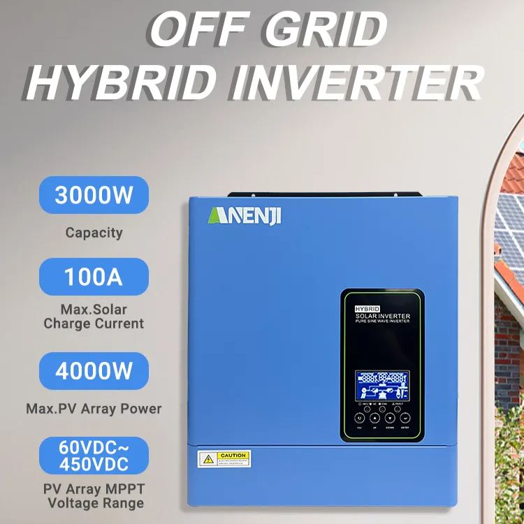 Anenji 3KW 24V Hybrid Solar Inverter On grid Off grid Inverter with WIFI-ANENJI