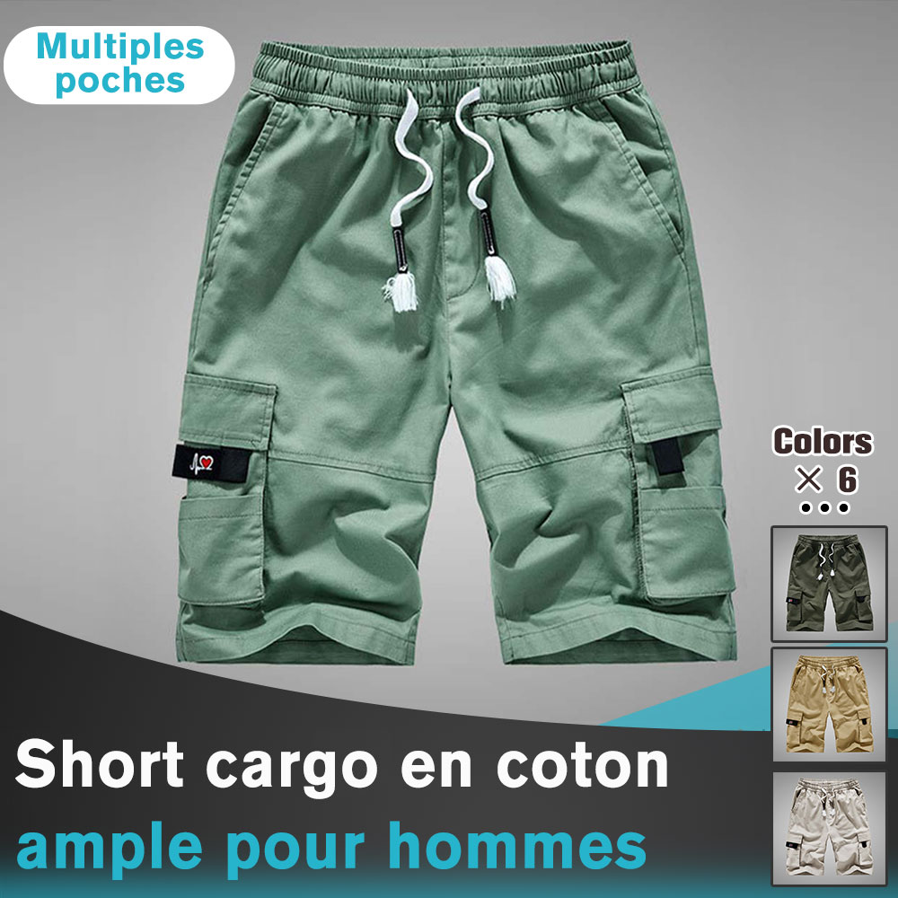 Menermode Shorts décontractés multi-poches à la mode d'été pour hommes
