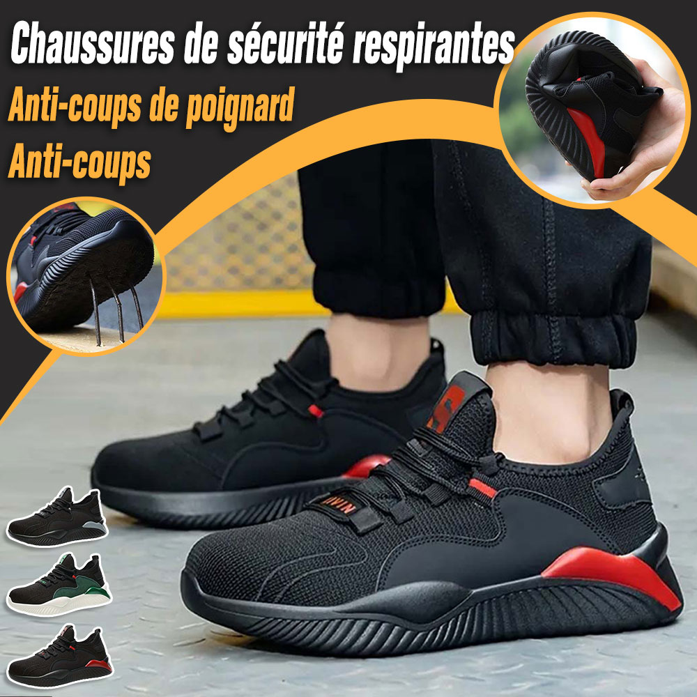 Menermode Nouveau Chaussures de protection de travail Anti-crevaison respirantes