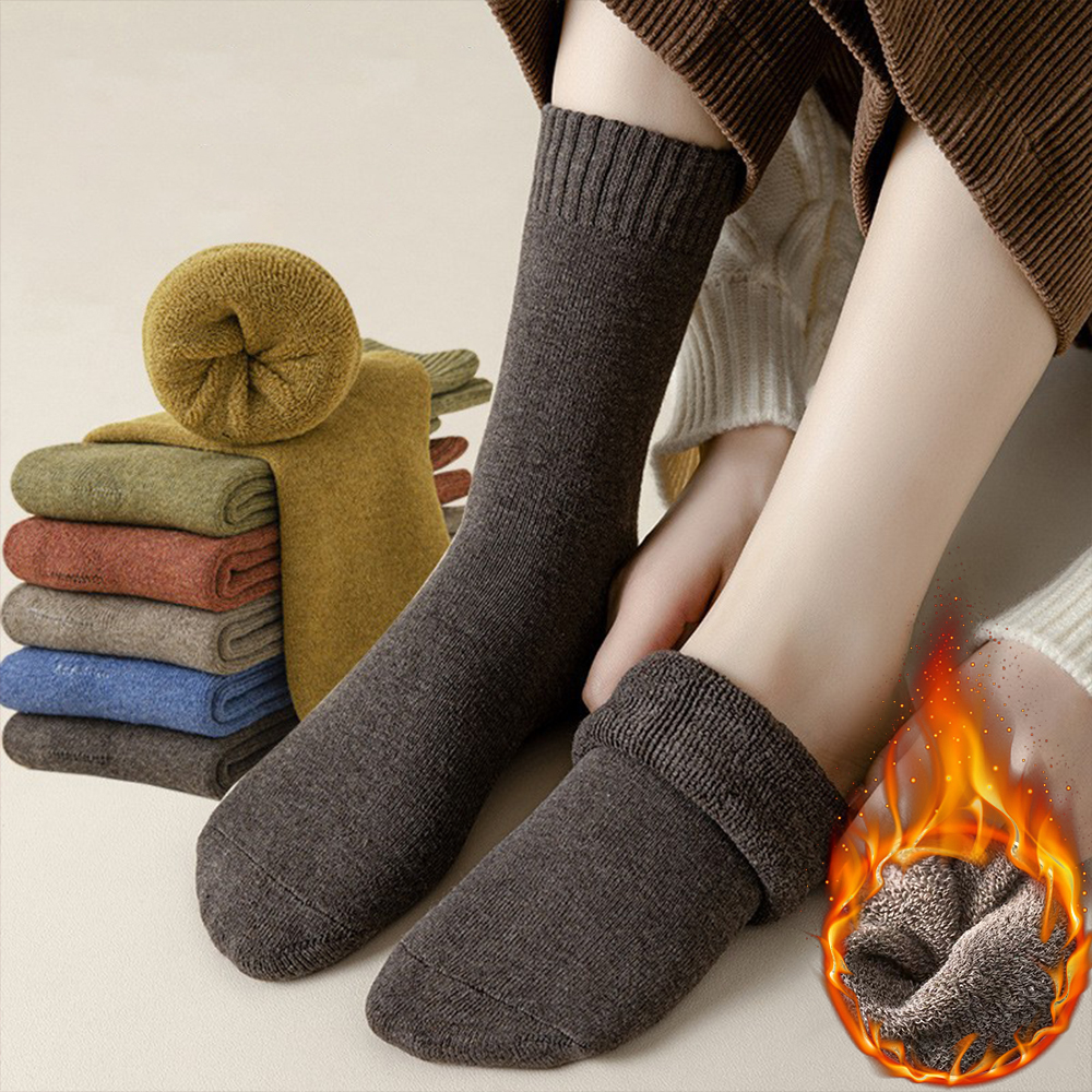 Oranjetulp Verdikte fleece thermische sokken, vloersokken, warme handdoeksokken