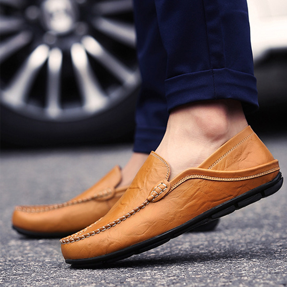 Lunebrille Chaussures en cuir décontractées de style britannique pour hommes d'automne