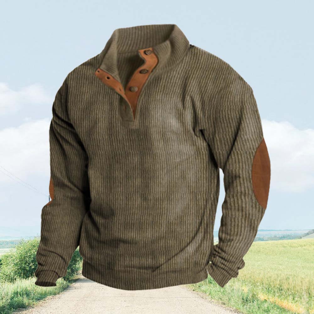 Lunebrille Sweat-shirt décontracté à col montant pour hommes, printemps et automne