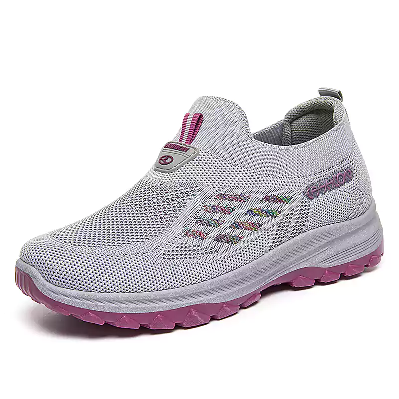 Menermode Women's casual fly-knit breathable slip-on shoes