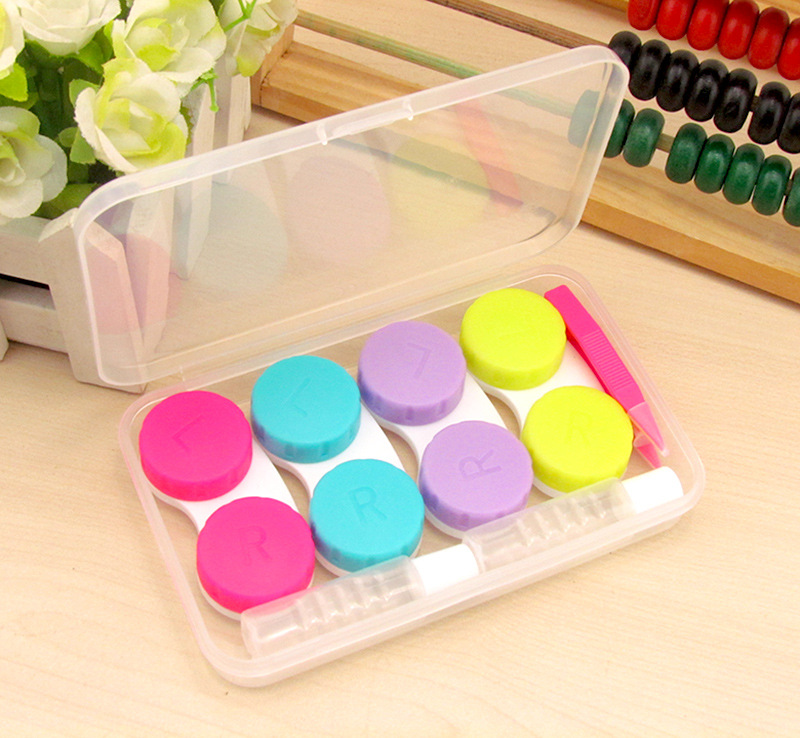 Colorful Contact Lens Case Box Holder Container Soak Storage Kit