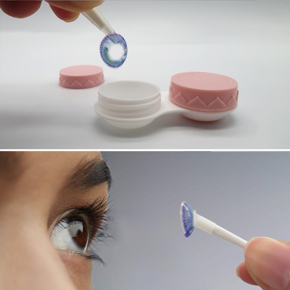 Candy Color Contact Lens Case Travel Kit with Lens Cleaner