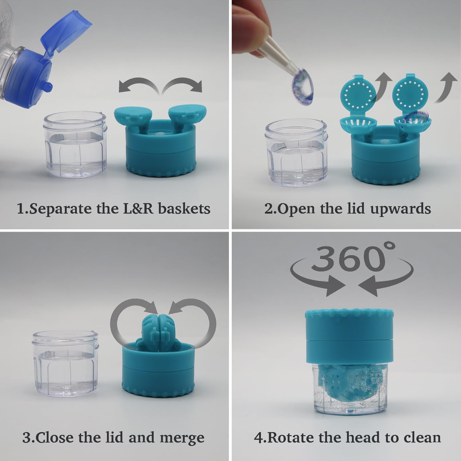 Rainbow Color Manual Contact Lens Cleaner