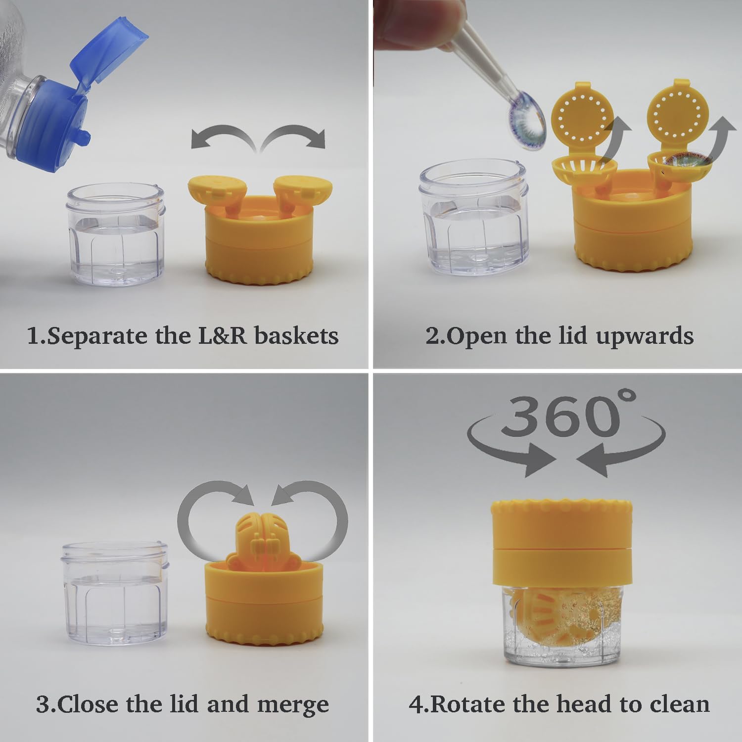 Rainbow Color Manual Contact Lens Cleaner