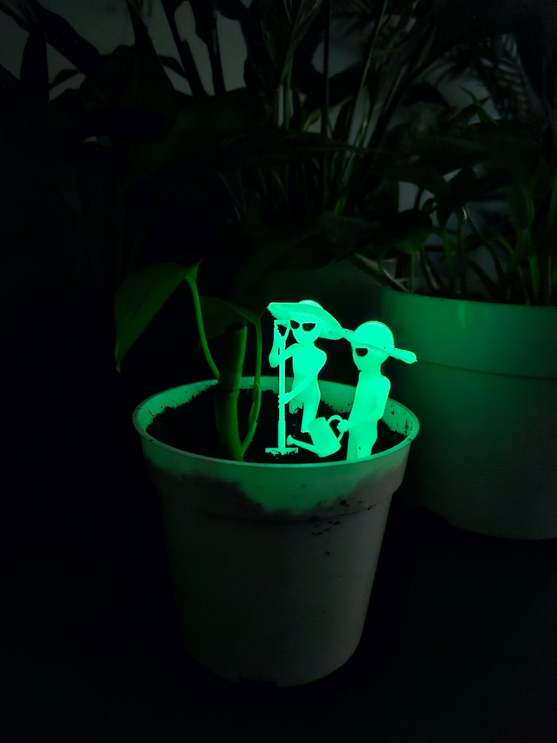 Alien Planter, Cute Glow In The Dark Plant Accessory, Luminous Tree Spirits, Plant Friends, UFO Crash Site, Space Creatures, Indoor Plant image 6