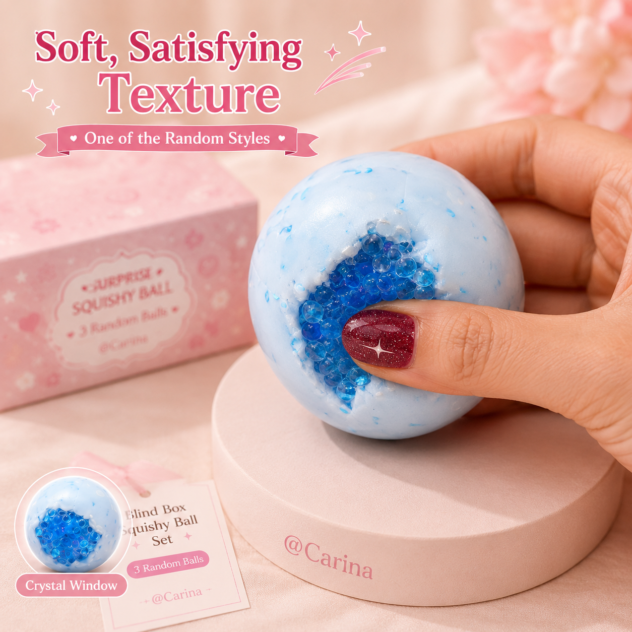 【Mystery Treat Mini Trio】— mini balls/Random designs/Mini squishy/pocket-size/Plush-core/crunchy