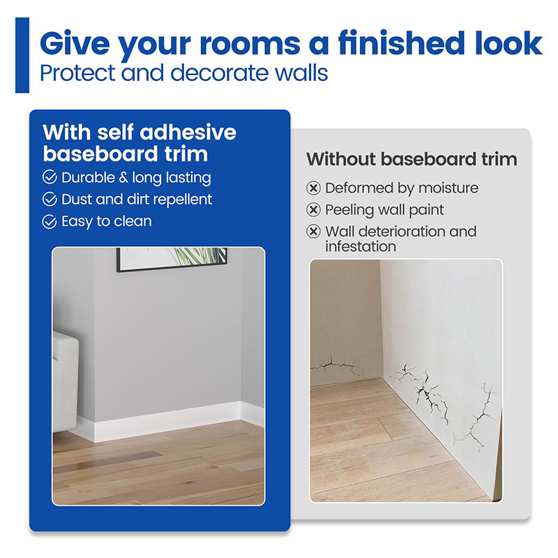 SelfAdhesive Vinyl Baseboard Molding Trim SB03 Muzata