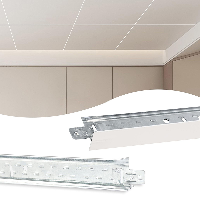 Muzata 10Pack White T-Bar Galvanized Steel Main Tee Drop Ceiling Kit for 2x2 Ceiling Grid System 70.86” x 1.25” x 0.94” TT00