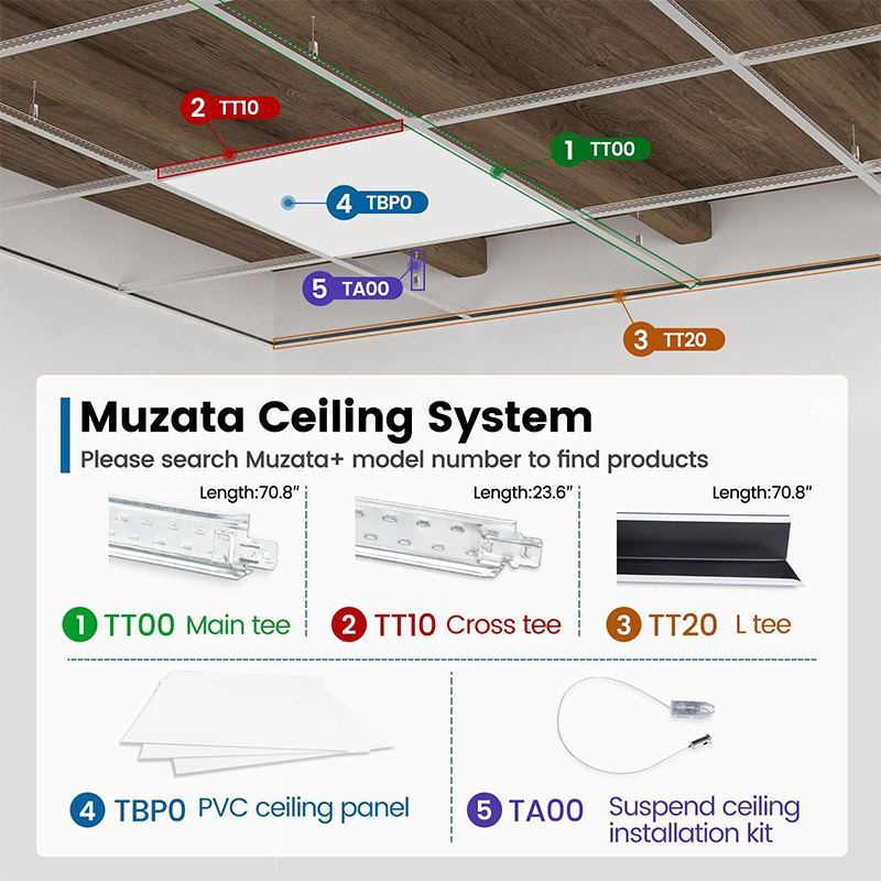 Drop Ceiling Hooks with Hanging Wire Set Installation Kit - Muzata
