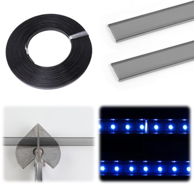 Muzata Continuous Smoky Black LED Cover Lens Black Tape Light Seamless Plastic for U102 U103 Led Channel, LC22 BB