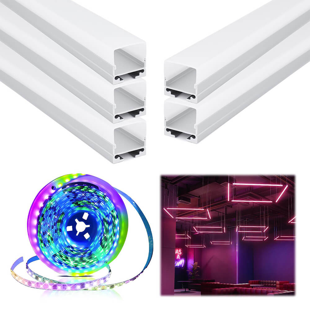Muzata RGB LED Strip Lights with LED Aluminum Channel Complete Set