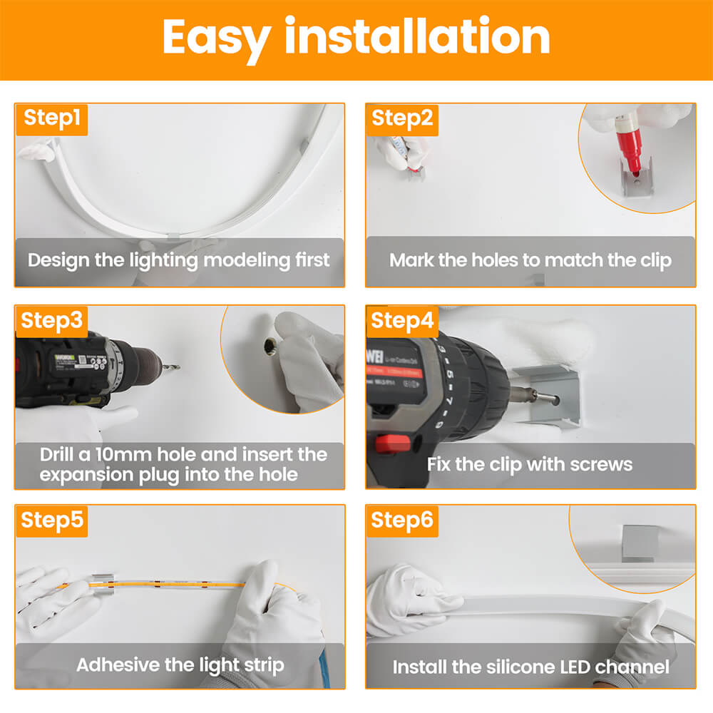 Muzata 20Pack Silicone LED Channel Mounting Clips Accessories LCS1